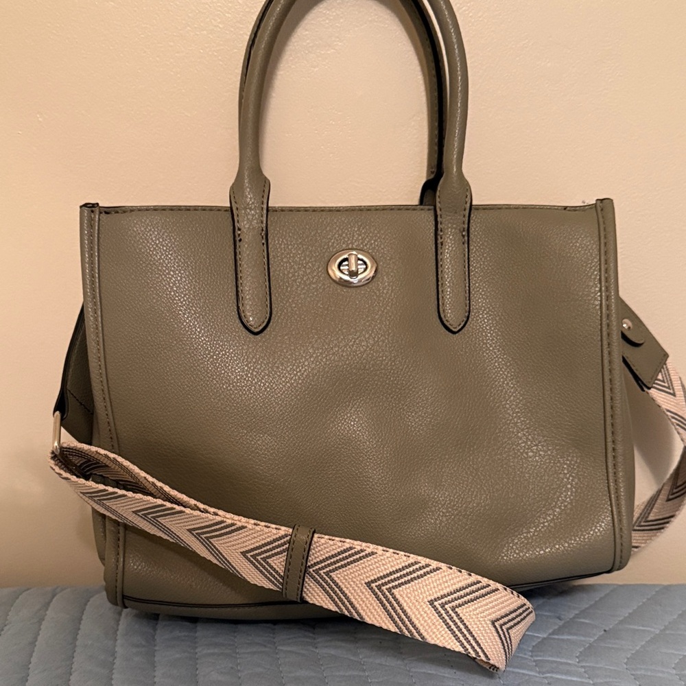Olive Green Leather Handbag